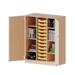 ErgoTray Schrank, 3reihig, 3,5 OH, zweitürig, mit 12 flachen Boxen, B/H/T 104,5x136x50cm 